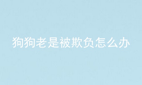 狗狗老是被欺负怎么办
