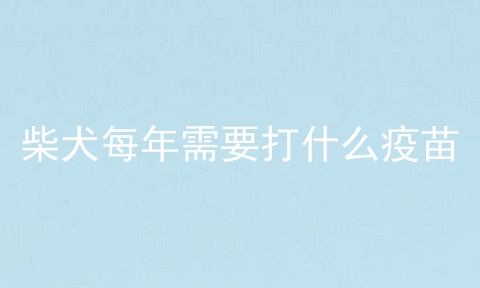 柴犬每年需要打什么疫苗