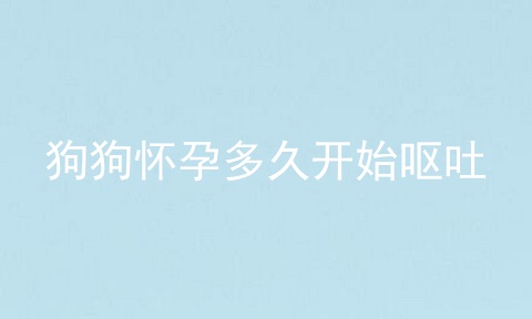 狗狗怀孕多久开始呕吐