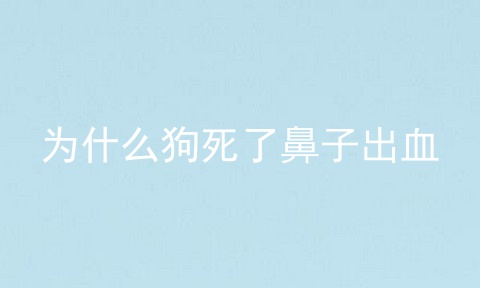 为什么狗死了鼻子出血