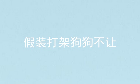 假装打架狗狗不让