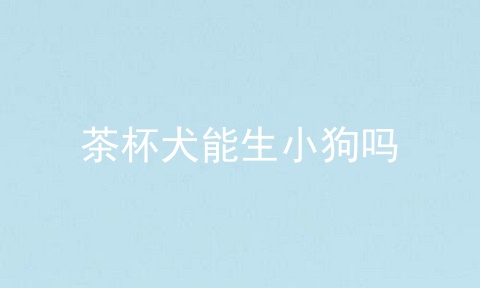 茶杯犬能生小狗吗