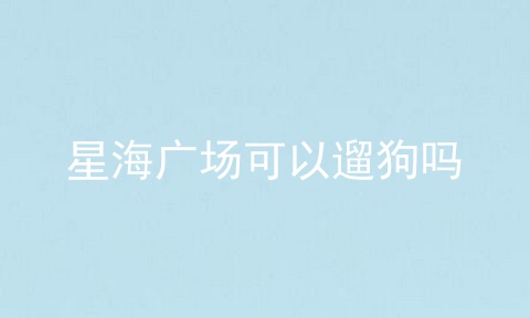 星海广场可以遛狗吗