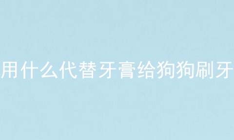 用什么代替牙膏给狗狗刷牙