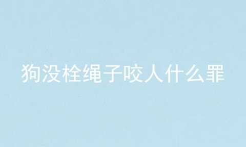 狗没栓绳子咬人什么罪