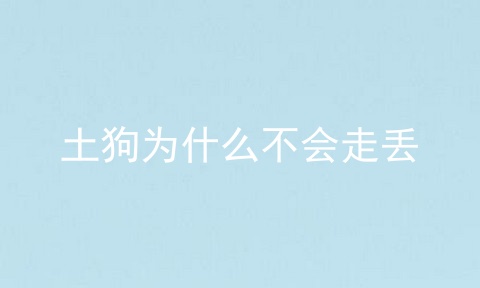 土狗为什么不会走丢