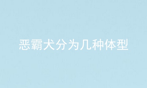 恶霸犬分为几种体型