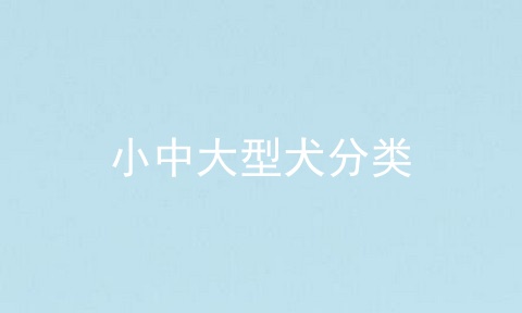 小中大型犬分类