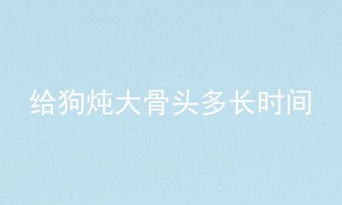 给狗炖大骨头多长时间