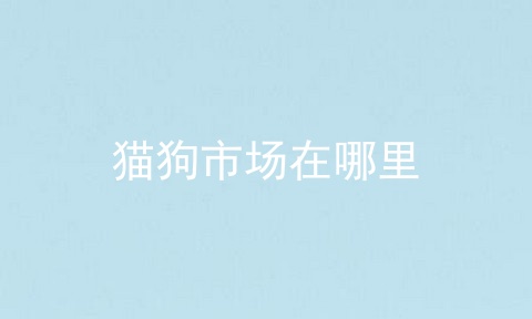 猫狗市场在哪里