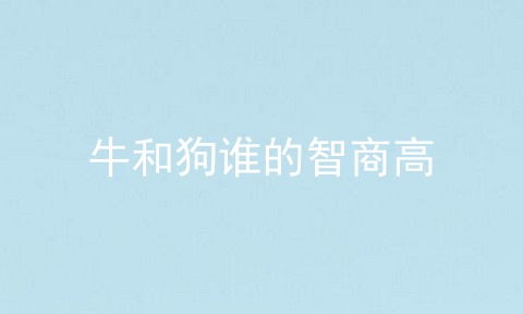 牛和狗谁的智商高