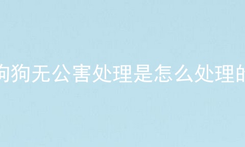 狗狗无公害处理是怎么处理的