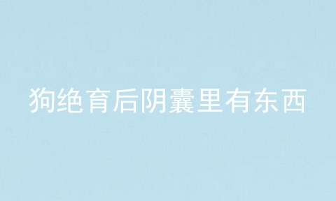 狗绝育后阴囊里有东西