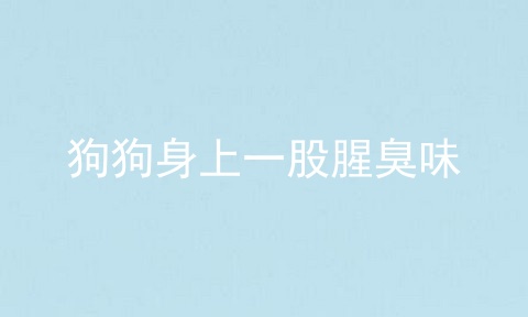 狗狗身上一股腥臭味