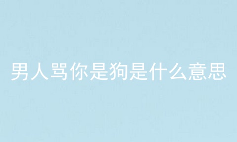 男人骂你是狗是什么意思