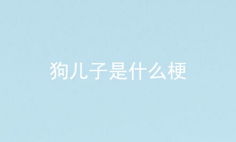 狗儿子是什么梗
