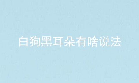 白狗黑耳朵有啥说法
