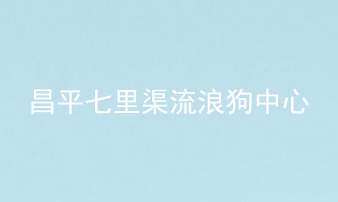 昌平七里渠流浪狗中心