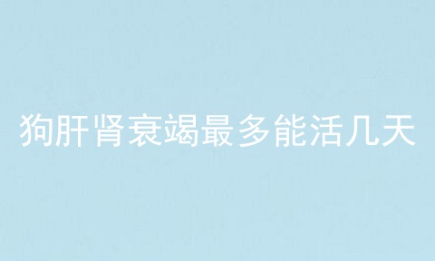 狗肝肾衰竭最多能活几天