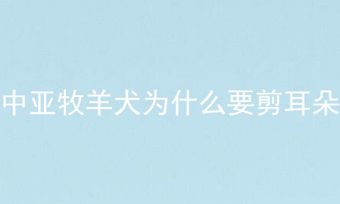 中亚牧羊犬为什么要剪耳朵