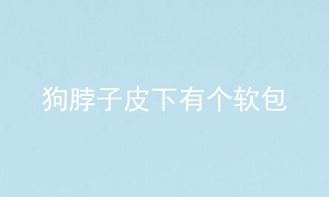 狗脖子皮下有个软包