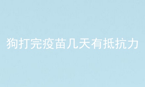 狗打完疫苗几天有抵抗力