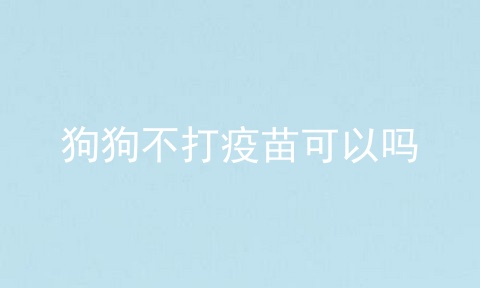 狗狗不打疫苗可以吗