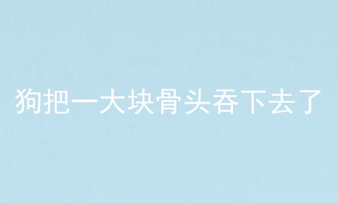 狗把一大块骨头吞下去了