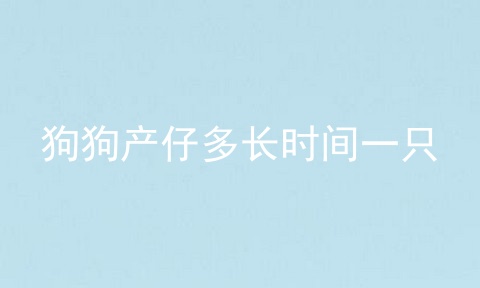 狗狗产仔多长时间一只