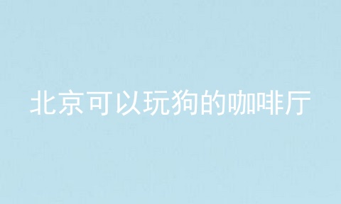 北京可以玩狗的咖啡厅